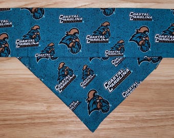 Coastal Carolina C C U over the collar dog bandana - College football scarf - C C U dog scarf - cat bandana -puppy bandana - dog apparel
