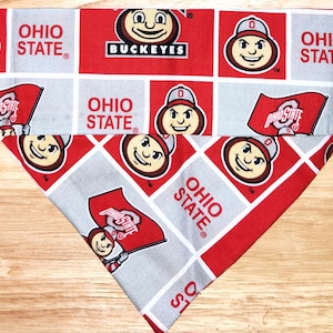 Ohio State University Square over the collar dog bandana - dog scarf - cat bandana - pet bandana-puppy bandana - dog apparel