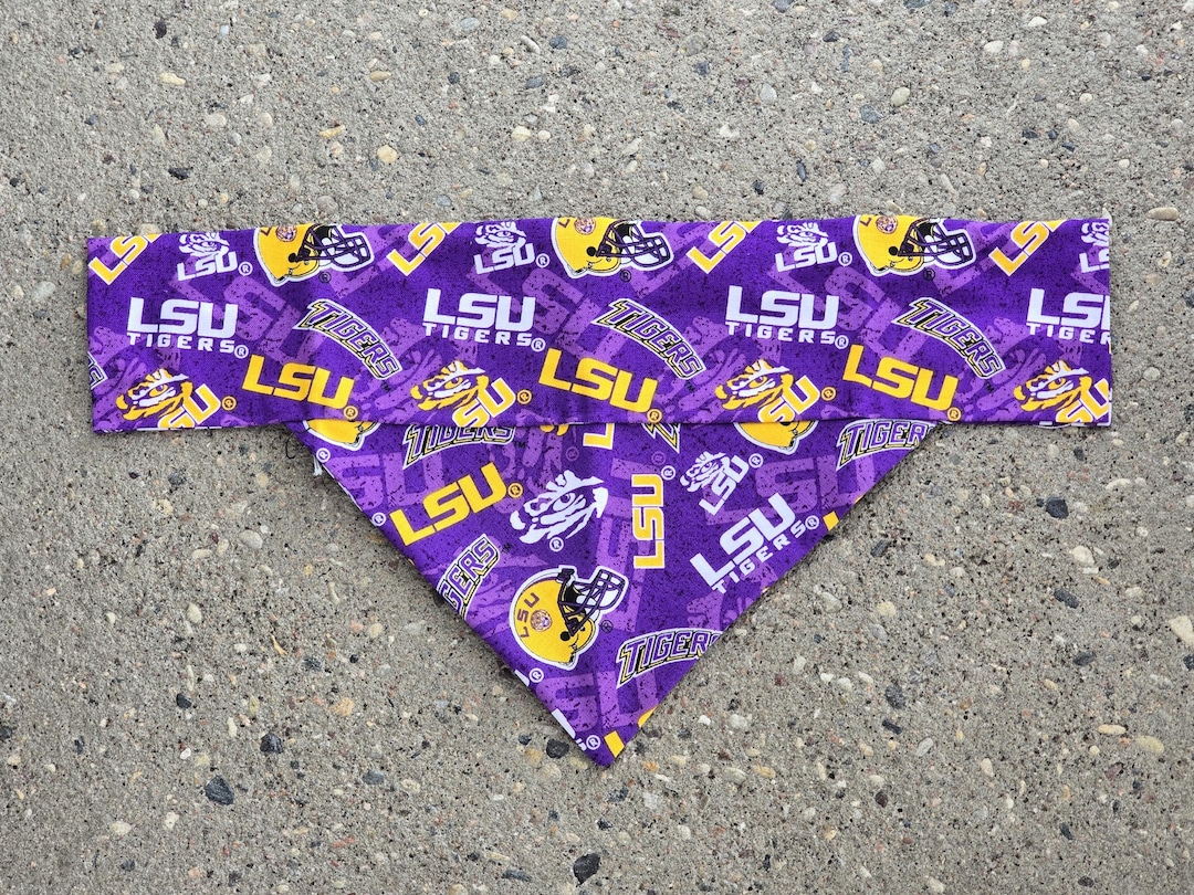 Bandana Vintage LSU Tigers – 1970s – Violet Et Jaune – Louisiana – Jamais Servi
