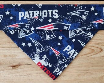 New England PATRIOTS (splatter) over the collar dog bandana - Pats-NFL- dog scarf - cat bandana - pet bandana-puppy bandana - dog apparel