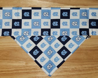 U North Carolina (sm. squares) over the collar dog bandana - U N C Tar heels- dog scarf - cat bandana -puppy bandana - dog apparal