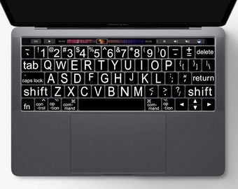 Large Font Easy To Read Keyboard Skin | Macbook Pro Retina Air Vinyl Decal Sticker Cover Keyboard Trackpad 11 12 13 15 Inch Matte Texture