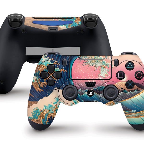 Golden Hokusai Great Wave Skin For The PS4 Controller | Fits Both Dualshock 4 and Dualshock 4 V2