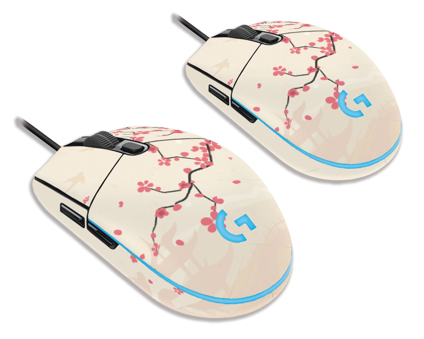 White Marble Skin for the Logitech G203 Prodigy Gaming Mouse Both Original  and Solid Side Options as Shown Are Included -  Israel