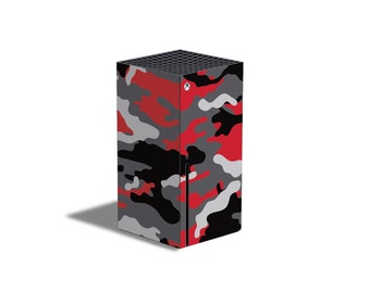 Red and Gray Camouflage Skin For The Xbox Series X