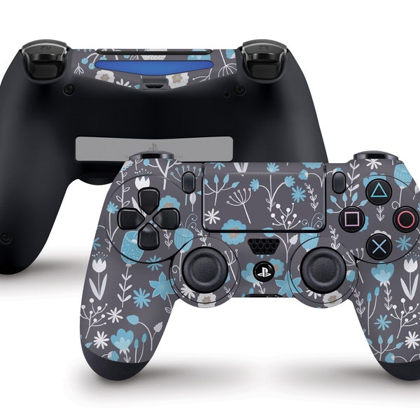 Cute Blue Flowers Skin For The PS4 Controller | Fits Both Dualshock 4 and Dualshock 4 V2