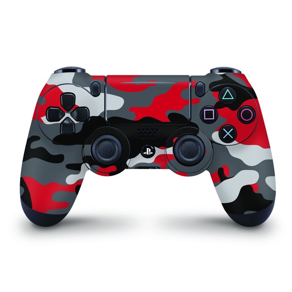 Red and Gray Camouflage Skin For The PS4 Controller | Fits Both Dualshock 4 and Dualshock 4 V2