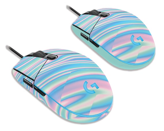 Wavy Pastel Skin for the Logitech G203 Prodigy Gaming Mouse Both Original  and Solid Side Options as Shown Are Included -  Singapore