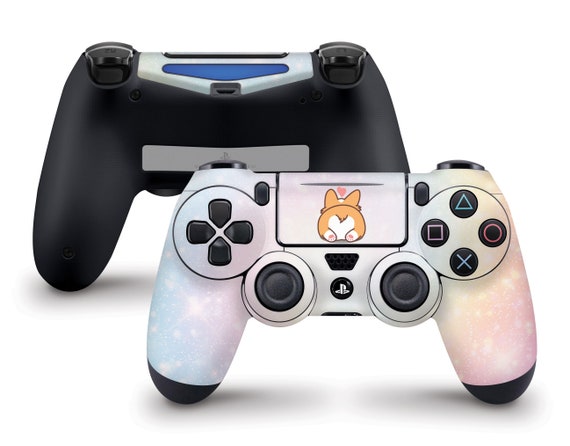 Fits Both Dualshock 4 and Dualshock 4 V2 Cute Corgi Pup Pastel Swirl Skin For The PS4 Controller