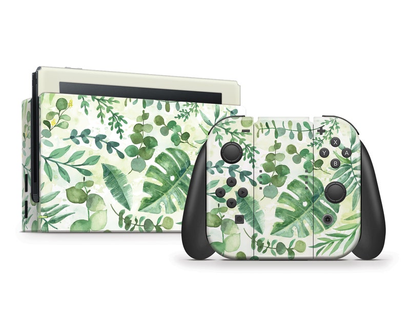 Watercolor Leaves Skin For The Nintendo Switch 