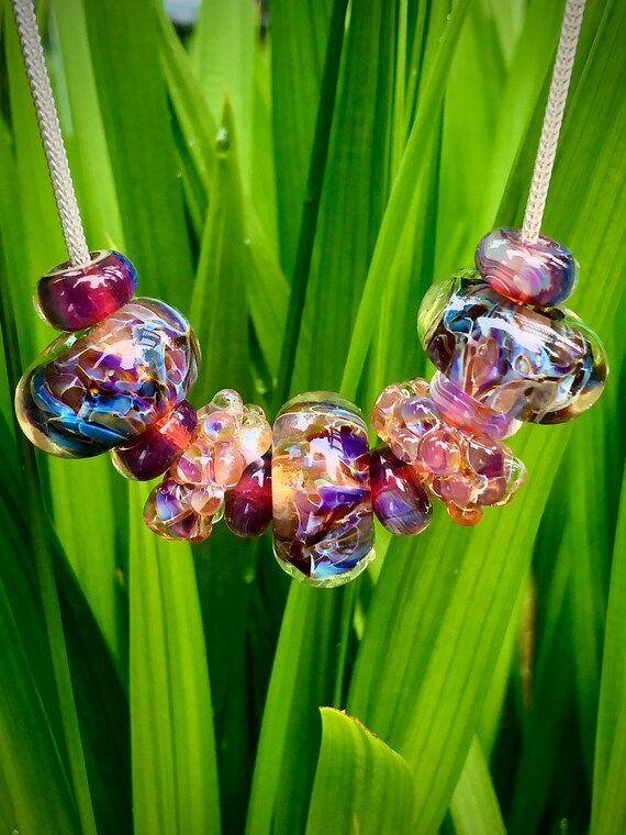 Pink Passion Swirl Borosilicate Beads Lampworked Beads Glass Beads for making Necklaces and Jewelry