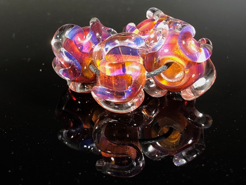 Pink Passion Swirl Borosilicate Beads Lampworked Beads Glass Beads for making Necklaces and Jewelry