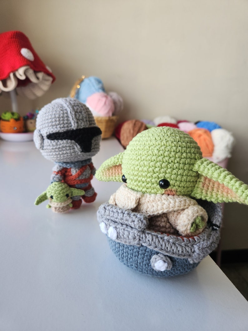 BUNDLE Bounty Hunter Baby Alien with Pod Amigurumi image 6