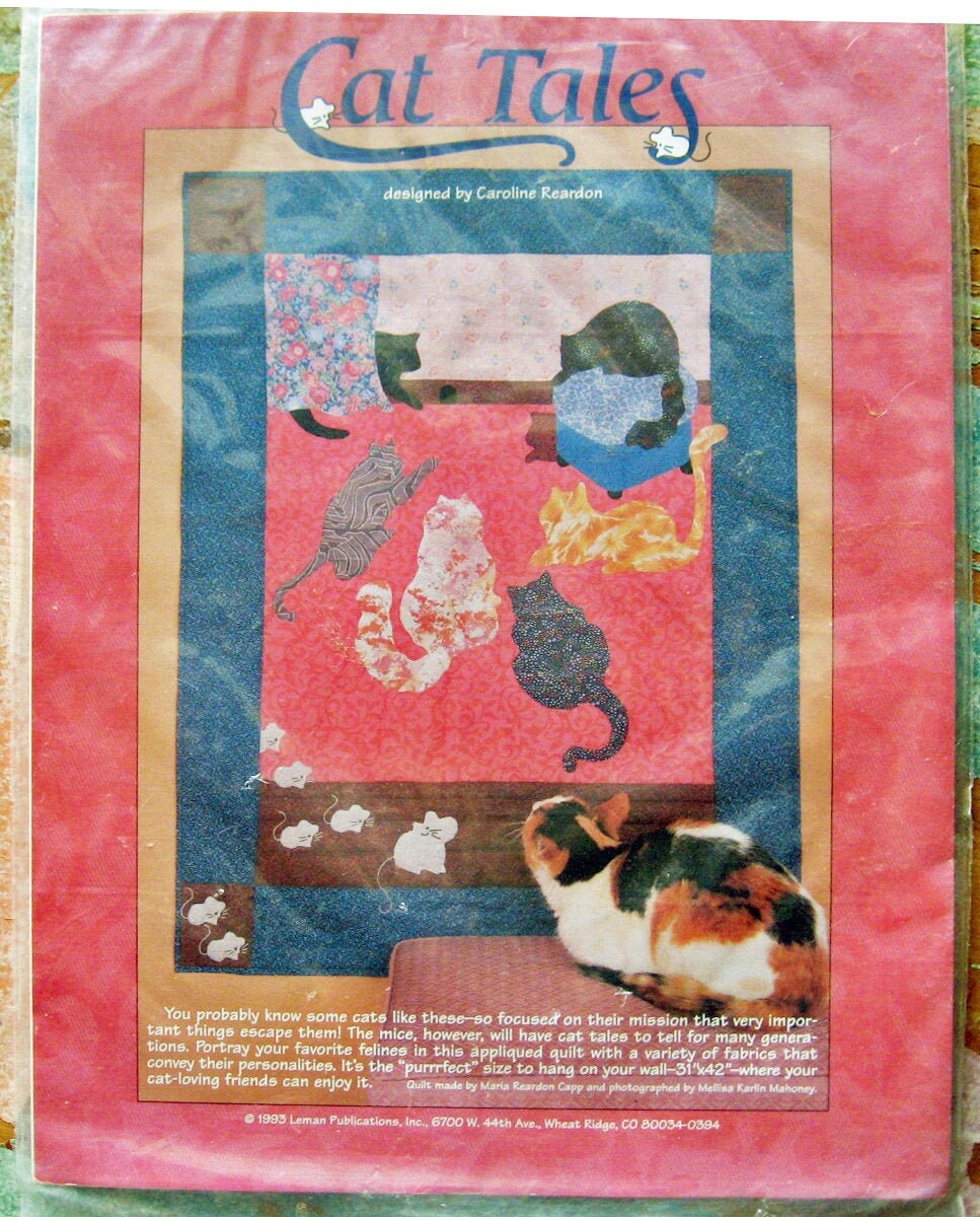 Cat Themed Quilt Pattern Cat Tales Etsy