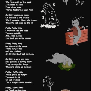 SnarkFish &quot;Fluffy Kitty Dance&quot; 11&quot; x 17&quot; Glossy Print