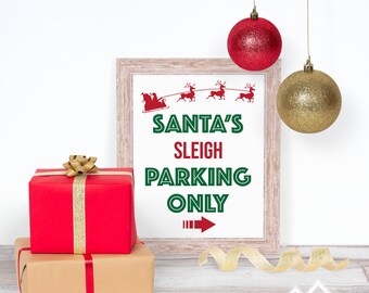 Sleigh Parking Only Christmas Parking Wooden Wall Decor Holiday Lover Decor Wooden Sale Decor Santa Sleigh Wooden Old Sign