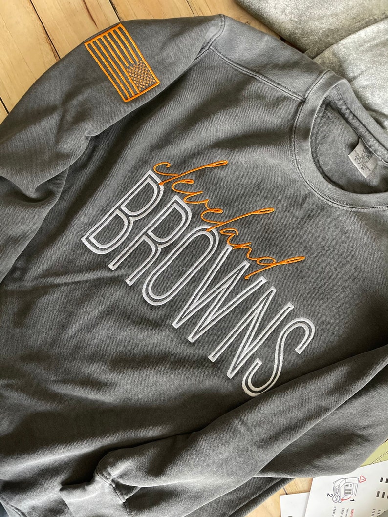 CUSTOM Cleveland browns sweatshirt. football sweatshirt. sports sweatshirt image 1