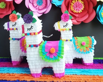 Llama mini piñata party favor 7" Llama birthday Llama themed party Llama baby shower Llama bridal shower favors Alpaca party Set of 3