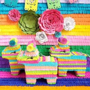 Mini donkey piñata 6" set of 3, Señorita piñata, destination wedding, first fiesta favors, Fiesta bridesmaid proposal, Cinco de mayo party