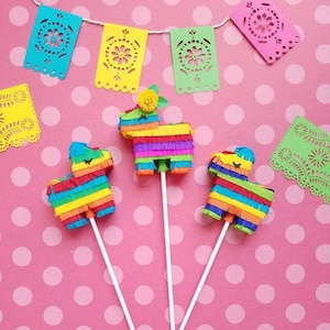 Mini Donkey Piñata Cake Topper, Fiesta Party Decor (1 count)