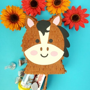 Horse mini pinata 5.5 tall, farm theme, western party, farm birthday image 4