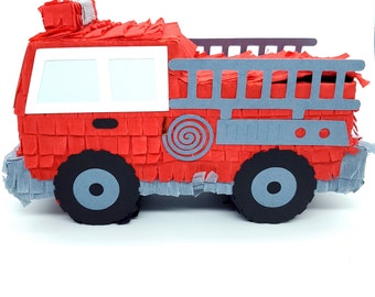 Firetruck Mini Piñata, Firefighter Party Favor (7 inch)