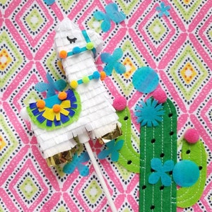 Llama cake topper Llama cake decoration Llama birthday party decoration Llama mini piñata cake topper Llama birthday Llama babyshower Ea image 5