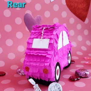 Coche mini piñata Amor buggy Coche piñata Coche fiesta favor Transporte tema San Valentín buggy piñata Mini coche piñata Vehículo fiesta temática Ea. imagen 5