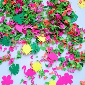Tropical Confetti, Flamingle confetti, Flamingo party, tropical party, lets flamingle, Hawaiian theme, Luau confetti, Tropical theme decor