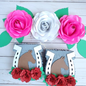 Horseshoe mini piñata 5.5 Western theme party favor Western Bridal shower Horse derby decoration Kentucky Derby party Cowgirl party Ea. image 3