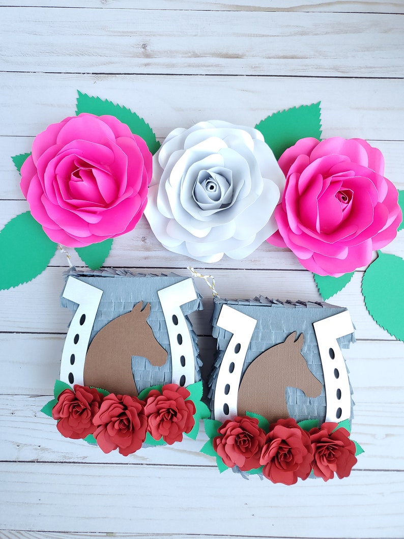 Horseshoe mini piñata 5.5 Western theme party favor Western Bridal shower Horse derby decoration Kentucky Derby party Cowgirl party Ea. image 3