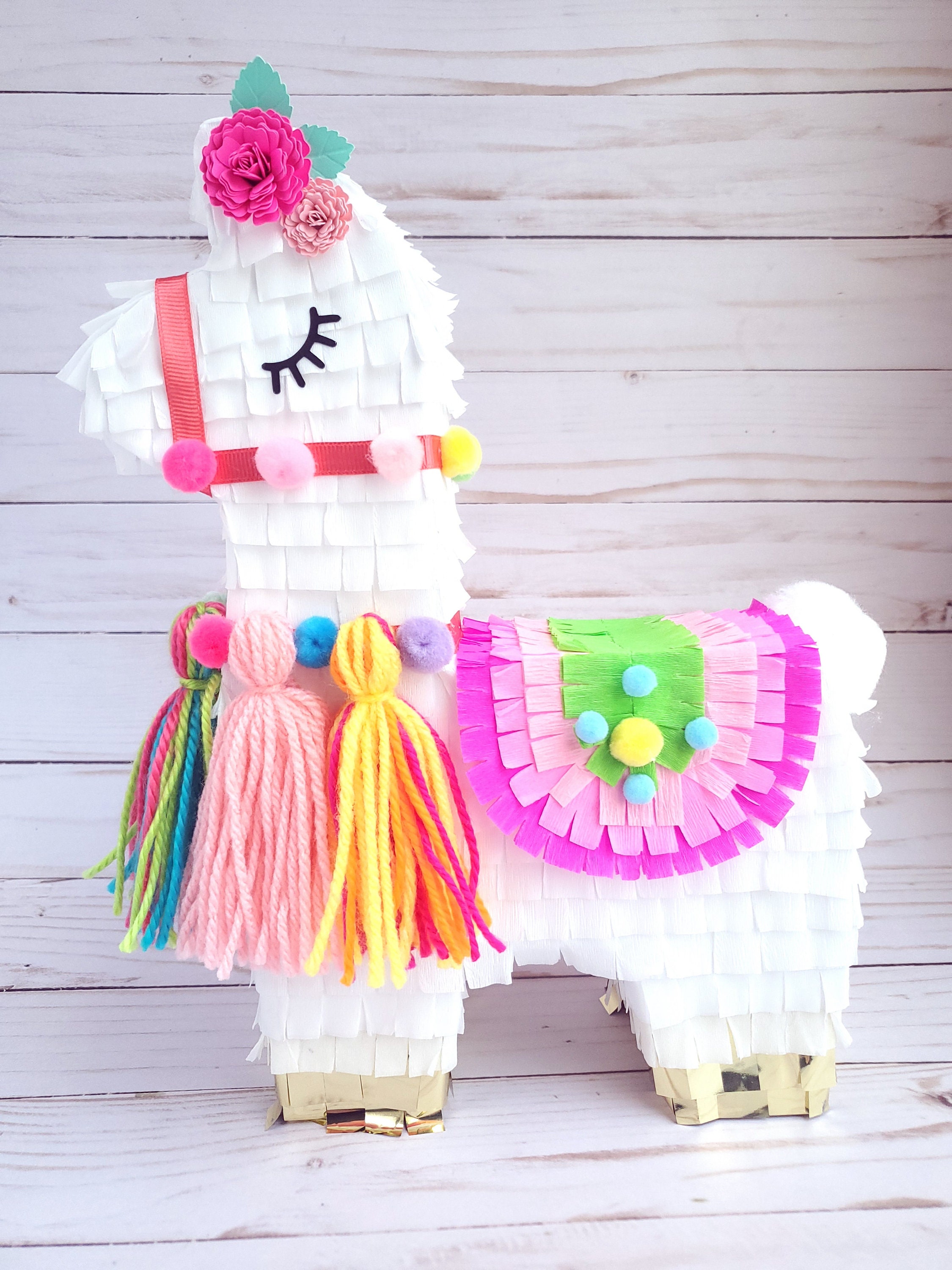 Sparkle and Bash Llama Pinata for Fiesta Party Supplies, Small Llama Party  Decorations for Kids, Boys, Girls Birthday (White, 8.5x15x4.5 in)
