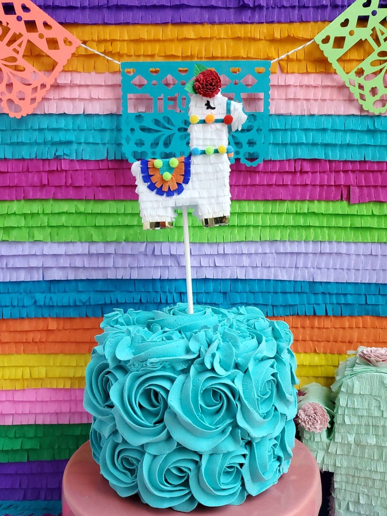 Llama cake topper Llama cake decoration Llama birthday party decoration Llama mini piñata cake topper Llama birthday Llama babyshower Ea image 8