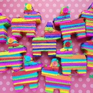 One 6 Mini donkey piñata favor, Bridesmaid proposal, Cinco de Mayo party favor, Mexican theme birthday, First Fiesta, Taco Twosday Mixed brights