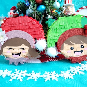 Elf mini pinata Elf theme Elf party Santa&#39;s helper Elf decoration Stocking stuffer Secret Santa Elf party favor Cute Elf pinata 5&quot; (Ea).