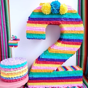 22" Fiesta theme number piñata, Number piñata, Taco twosday piñata, First fiesta decoration, Mexican theme piñata