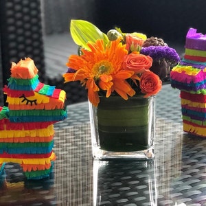 One 6 Mini donkey piñata favor, Bridesmaid proposal, Cinco de Mayo party favor, Mexican theme birthday, First Fiesta, Taco Twosday image 2