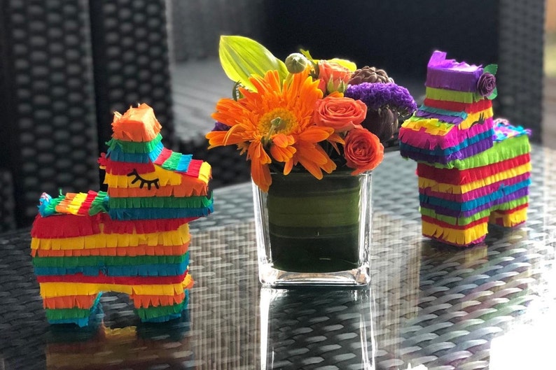 One 6 Mini donkey piñata favor, Bridesmaid proposal, Cinco de Mayo party favor, Mexican theme birthday, First Fiesta, Taco Twosday image 2