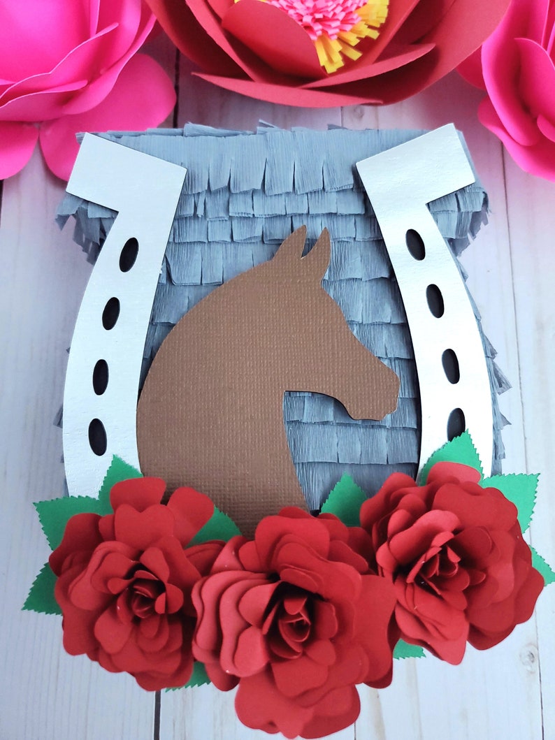 Horseshoe mini piñata 5.5 Western theme party favor Western Bridal shower Horse derby decoration Kentucky Derby party Cowgirl party Ea. image 1