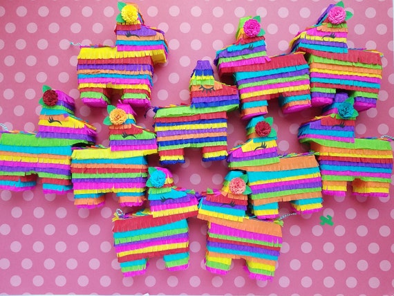 Set of 6 Extra Mini 4.5" donkey piñata, Fiesta wedding favor, Mexican theme wedding, Bridesmaid proposal, Groomsmen proposal, Fiesta theme Il_570xn
