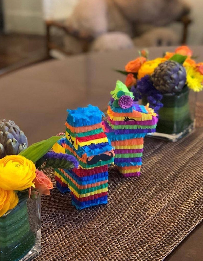 One 6 Mini donkey piñata favor, Bridesmaid proposal, Cinco de Mayo party favor, Mexican theme birthday, First Fiesta, Taco Twosday image 3