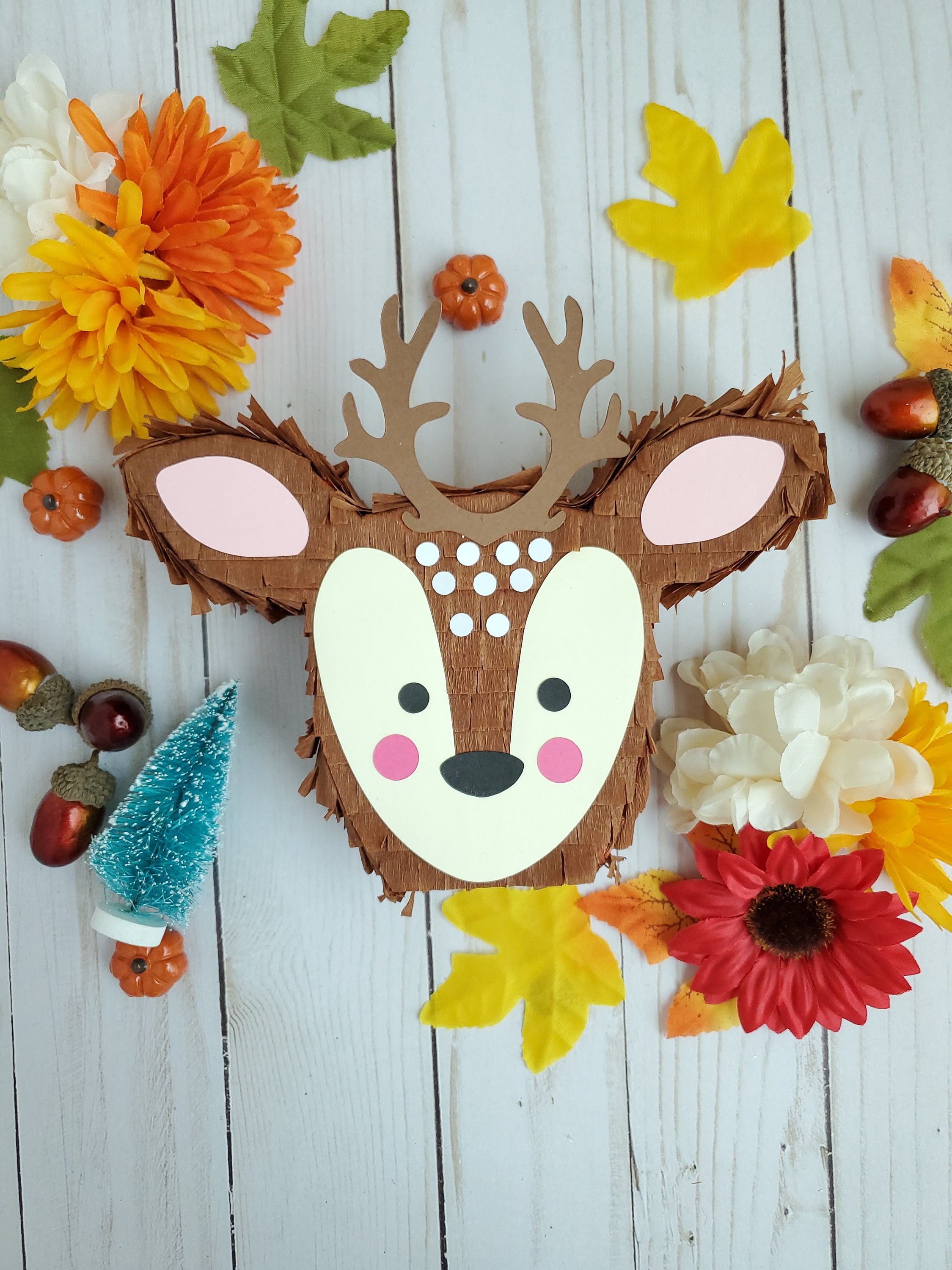 Woodland Reindeer Mini Pinata 1x Reindeer pinata woodland birthday woodland party decoration wild one party boho reindeer doe