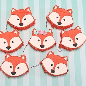 One 4&quot; Woodland Fox mini piñata, woodland party, wild one, woodland baby shower, Woodland birthday, Woodland party favor, Wild One party