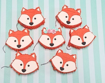 One 4" Woodland Fox mini piñata, woodland party, wild one, woodland baby shower, Woodland birthday, Woodland party favor, Wild One party