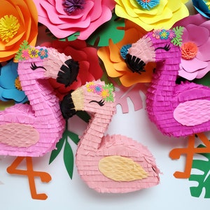 Flamingo mini piñata 6.5&quot; Tropical flamingo party favor Let&#39;s Flamingle Luau birthday Hawaiian party Flamingo party decor Flockstar (1x)