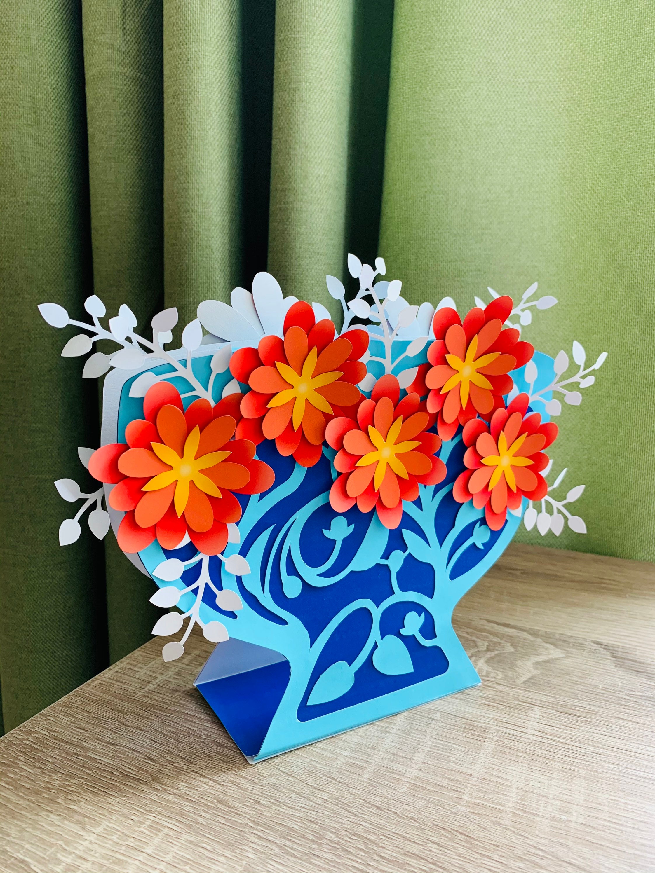 Flower Basket Pop up Birthday Cards for Her Popup Cards Etsy