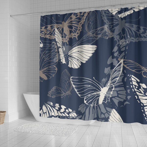 Butterfly Shower Curtain Etsy