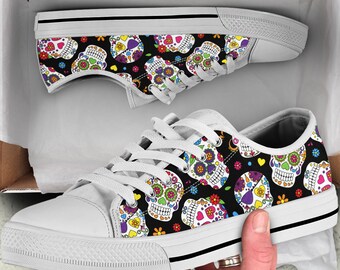 sugar skull tennis shoes