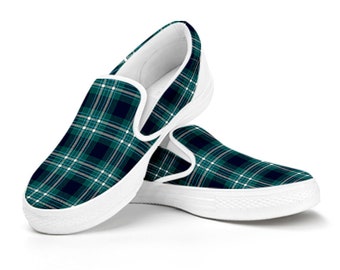 mens plaid slip on shoes