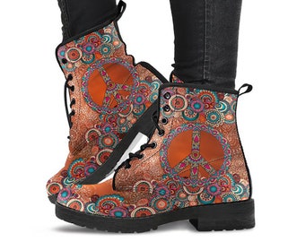 heart peace sign cowboy boots